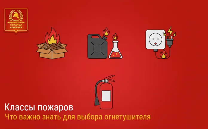 Классы пожаров (А, В, С, D, Е): полная классификация по ГОСТ