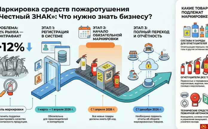 Маркировка средств пожаротушения в России системой «Честный ЗНАК»