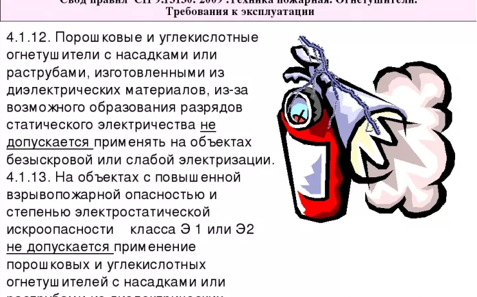 СП 9.13130.2009 СВОД ПРАВИЛ ТЕХНИКА ПОЖАРНАЯ ОГНЕТУШИТЕЛИ ТРЕБОВАНИЯ К ЭКСПЛУАТАЦИИ