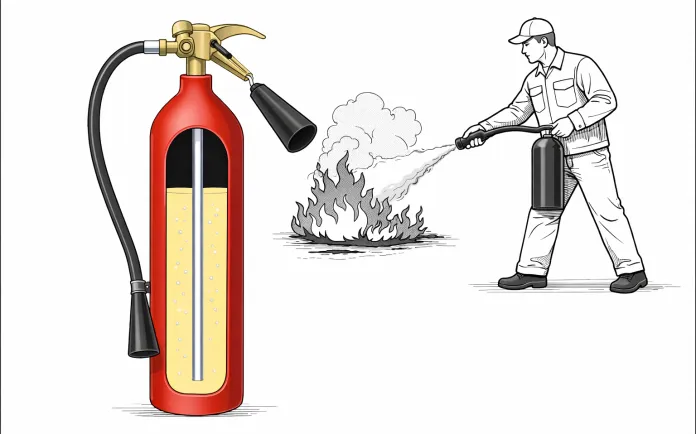 Углекислотный огнетушитель (ОУ): устройство, применение и новые нормы размещения Углекислотный огнетушитель (ОУ): устройство, применение и новые нормы размещения