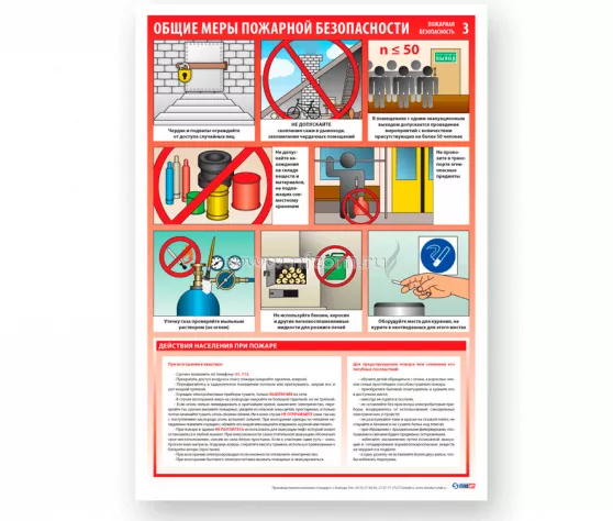 Комплект плакатов "Пожарная безопасность" (3 листа А3) 