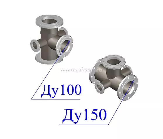 Крест фланцевый 100х50