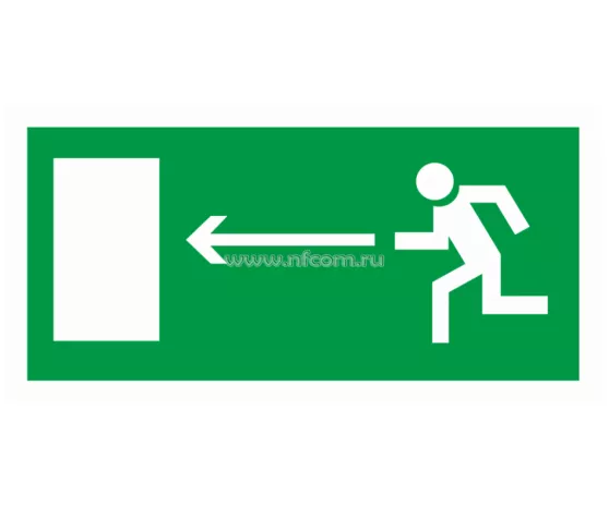 Знак Е-04 (Направление к эвакуационному выходу налево)